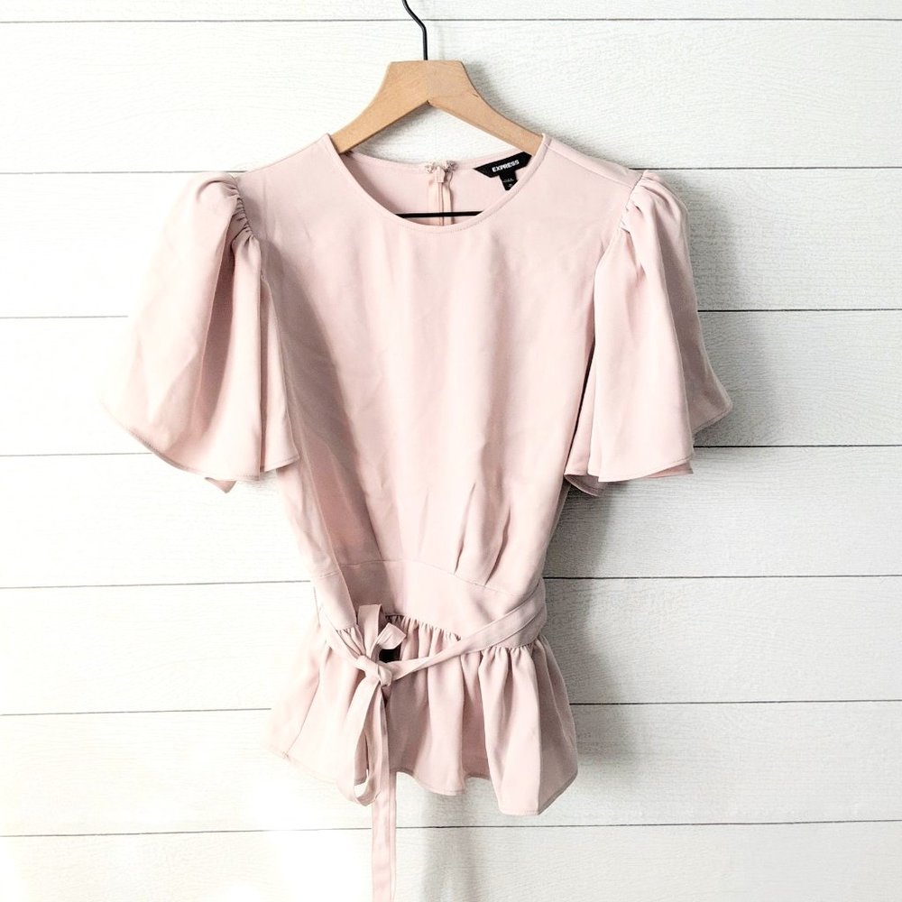 Express Mauve Peplum Blouse M